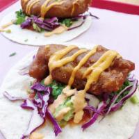 Beer Battered Fish Tacos · 2 DELICIOUS tacos, customized and filling with your favorite toppings EXACTLY how you like it!