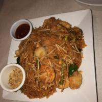 Pad Thai · A choice of protein, stir-fried with rice noodle, egg, bean sprout and green onion in soy-ta...