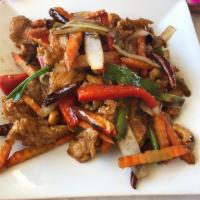 Thai Cashew Nut · A choice of breaded protein sautéed with yellow onion, green onion, carrots, bell pepper, dr...