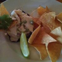 Ceviche · Shrimp, served with corn chips