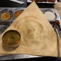 Dosa · Rice crepe. South Indian rice crepe made from fermented rice and black gram batter.