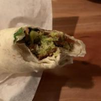 Falafel Wrap · Ground chickpeas-parsley-blend of spices, iceberg lettuce, tomatoes, pickled turnips and tah...