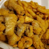 Catfish Nuggets · With bread, fries and your choice of coleslaw, potato salad, or macaroni salad