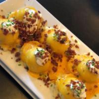 Mashed Potato Wontons · Cheddar Cheese, Bacon, Sour Cream Chives