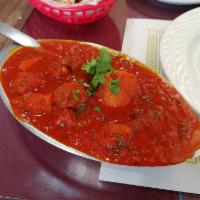 Chicken Vindaloo · Chicken cooked in fiery red hot curry sauce.