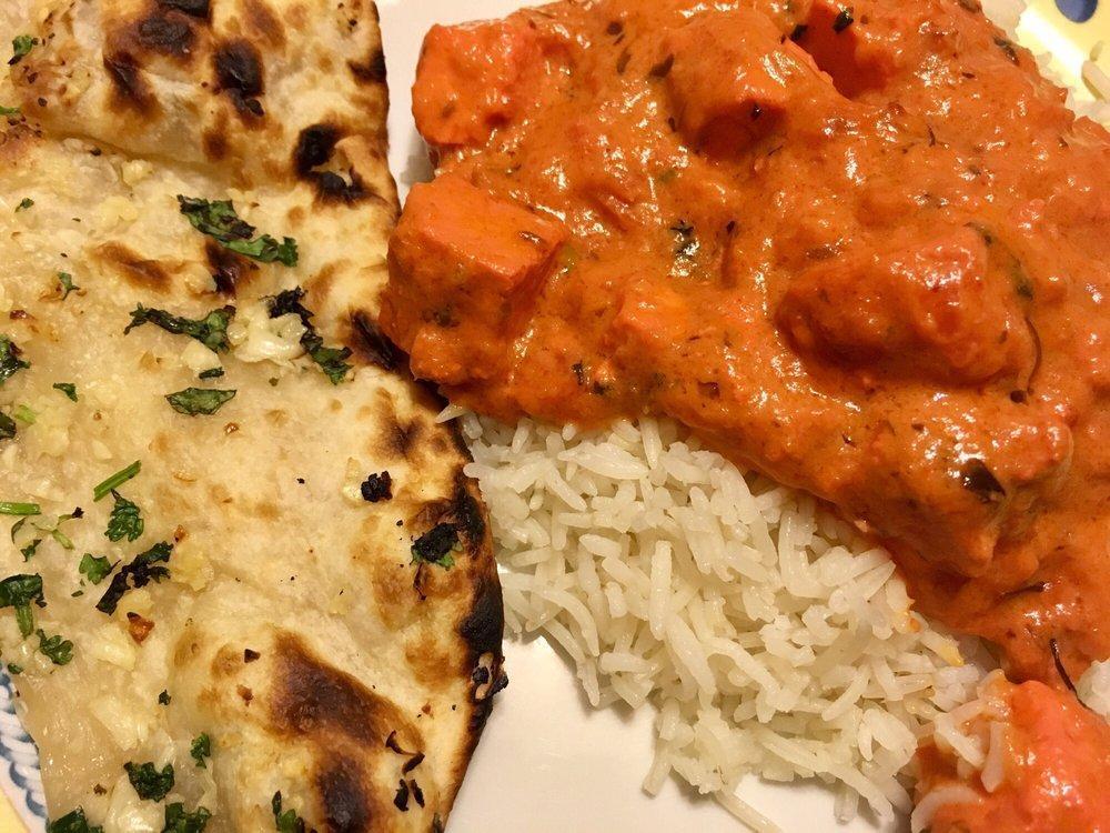 Paneer Tikka Masala · Grilled cubed Indian cottage cheese cooked in our signature tomato buttery sauce.