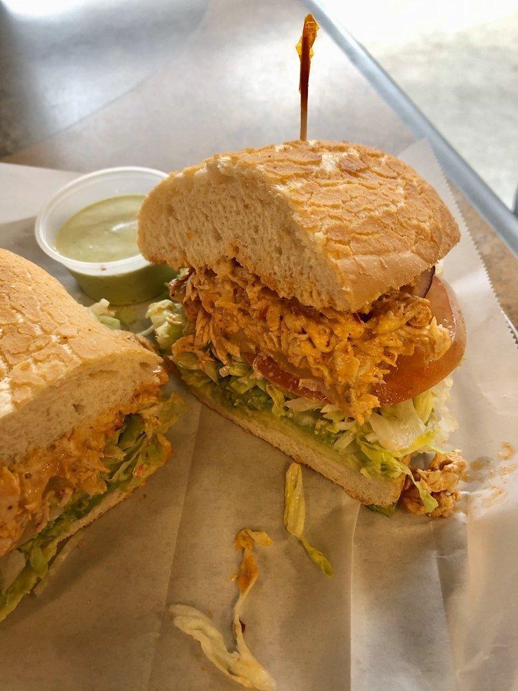 Chicken Chipotle Sandwich · Hot chicken, pepper jack and avocado with chipotle mayo, spicy ranch, shredded lettuce, tomatoes, yellow peppers, and red onions.