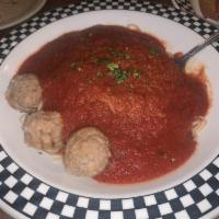 Spaghetti · Your choice of marinara, meat sauce, meatballs, sausage, mushrooms, or tossed in garlic and ...