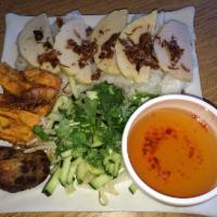 Banh Uot Dac Biet · Banh uat thanh tri, banh khoai, banh cong, thanh tri, fried sweet potato and shrimp cupcake.