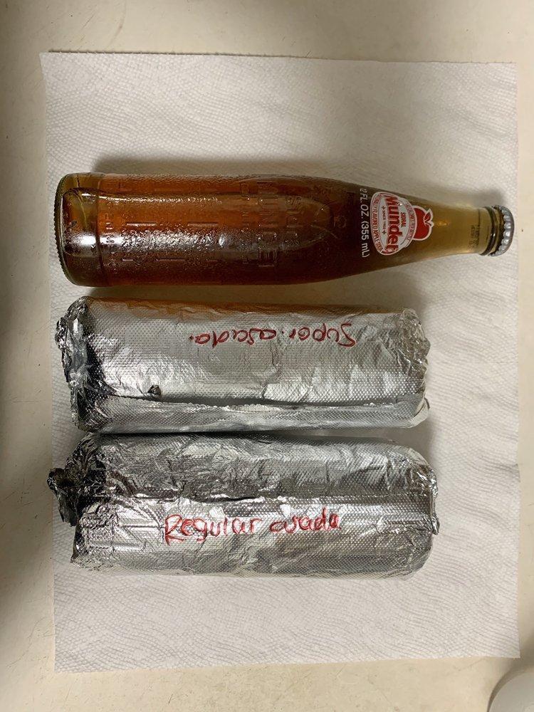Regular Burrito · Choice of meat,  rice, and beans, chips, pico de gallo and
salsa.