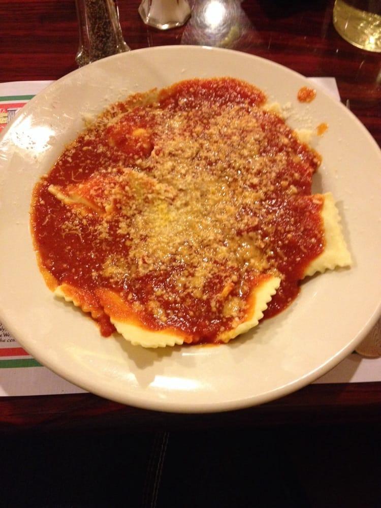 Ravioli · Pasta pockets stuffed with ricotta, Parmesan, and herbs, or meat and herbs topped with your choice of meat or marinara sauce.
