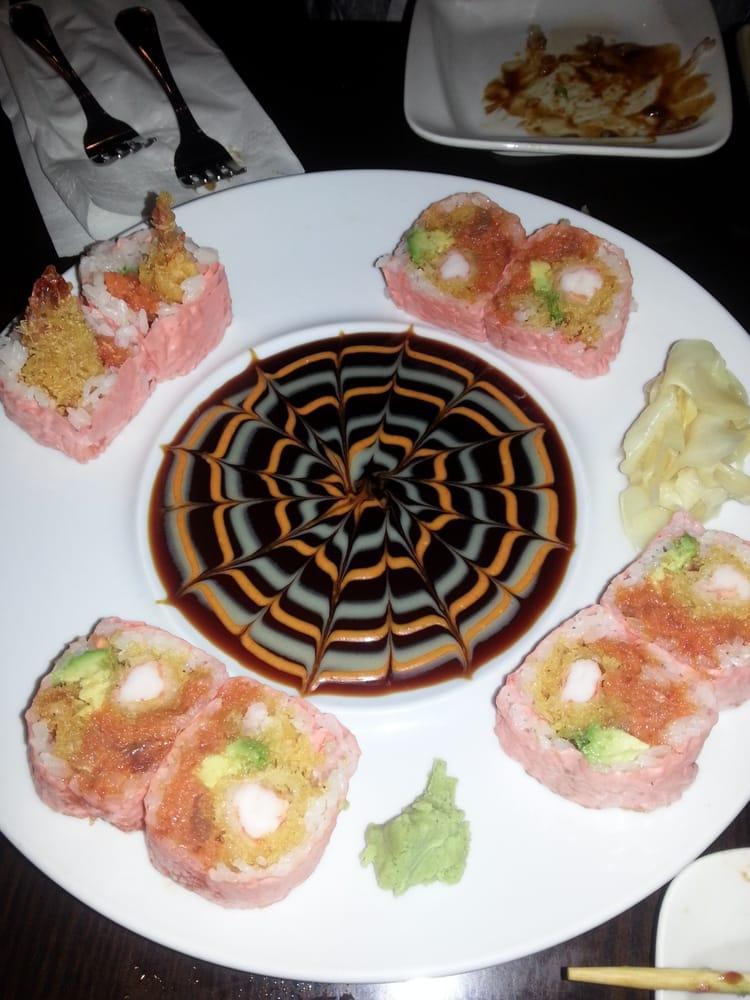 Ocean Roll · Shrimp tempura, spicy tuna and avocado in soy paper with soy kabayaki sauce.