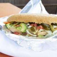 Tortas · Ham, salchicha, milanesa, with your choice of meat. Beans lettuce, tomatoes, onion, mozzarel...