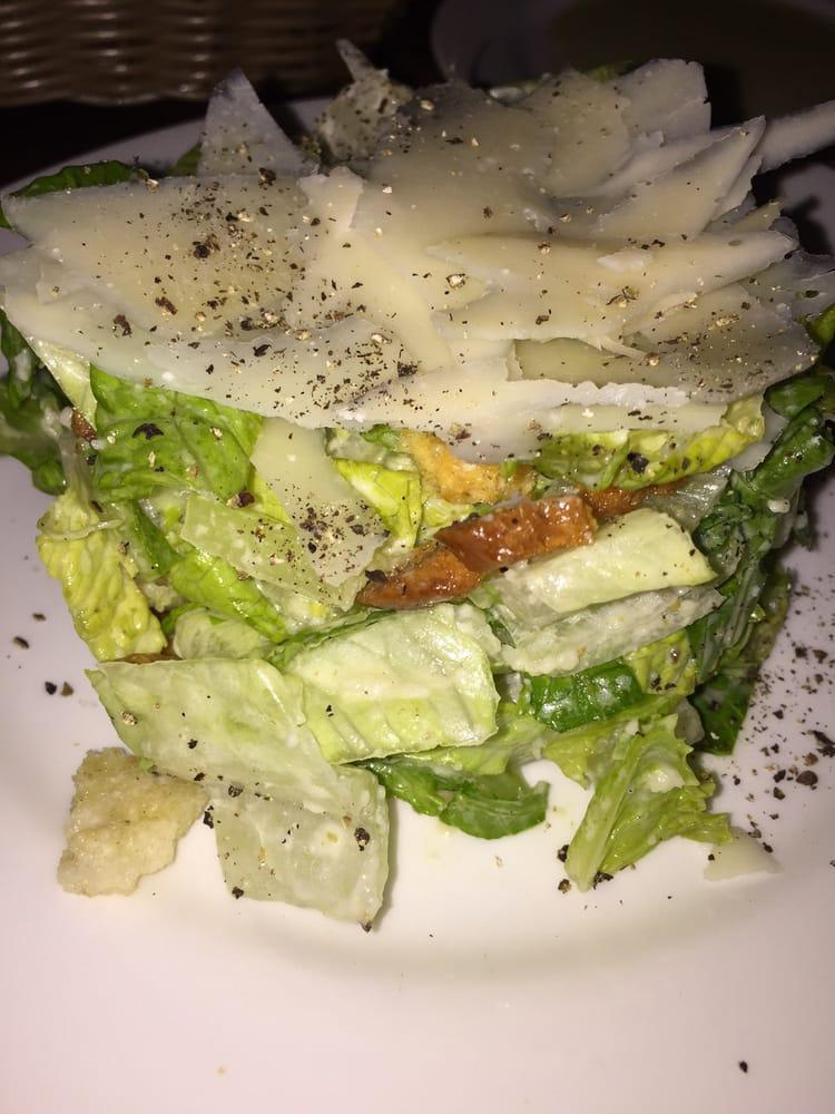 Caesar Salad · Crisp romaine lettuce, shaved Parmesan, croutons and traditional Caesar dressing. Add grilled chicken or add grilled shrimp for an additional charge.