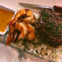 Mar & Tierra Havanero · Surf & Turf, 5 Grilled shrimps with (6oz) grilled skirt steak
served with cilantro sauce and...