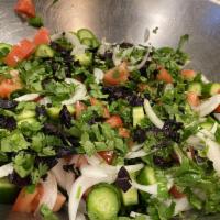 Armenian Salad · No dressed Fresh tomatoes, cucumbers, greens, onions, basil