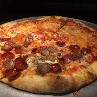 Meat Lovers Pizza · Ham, sausage, pepperoni, meatballs, pizza sauce & mozzarella.