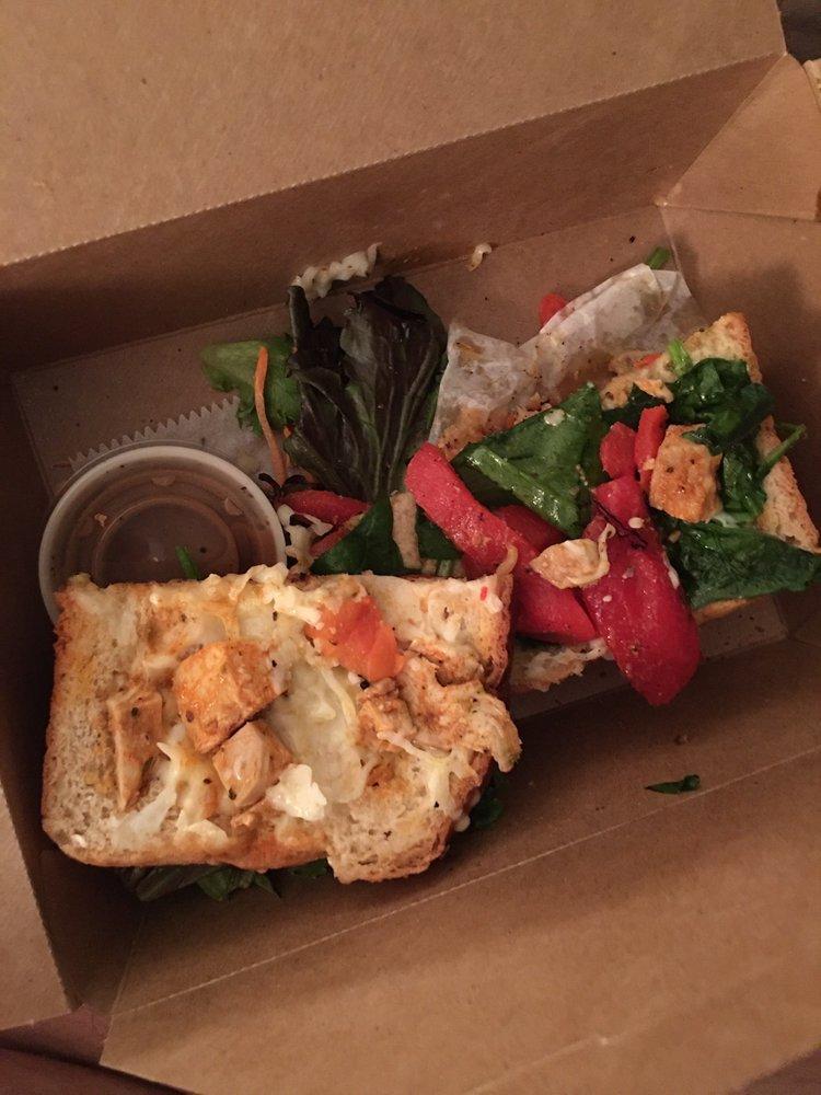 South Philly · Roasted Chicken, Roasted Peppers, Fresh Spinach, Fresh Mozzarella, Garlic Spread