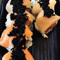 Thunder Roll · Four kinds of fish on top of spicy tuna roll. 