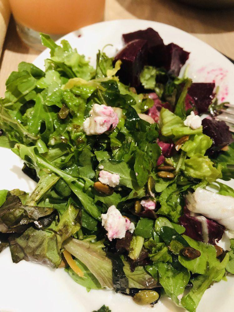 Beet Salad · Mixed greens, goat cheese, roasted beets, pepitas