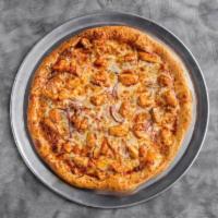 BBQ Chicken Supreme Pizza · Hickory smoked BBQ sauce, lean chicken breast, onions, and mozzarella.