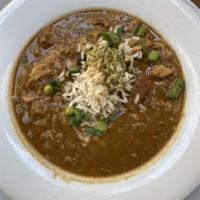 Chicken Gumbo Soup · Thick soup made from okra typically served with protein and a variety of vegetables. 