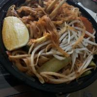 Pad Thai · Sauteed your choice of meat with thin rice noodle, bean sprout, egg, chives, and tamarind sa...