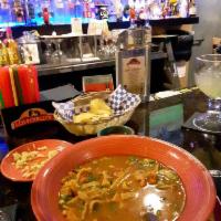 Chicken Tortilla Soup · An authentic Mexican soup made with grilled chicken, chicken broth, corn tortilla, tomato, g...