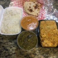 Saag Paneer · Mixed vegetables cooked with onions, cashew nuts, golden raisins, cream, and spices, made wi...