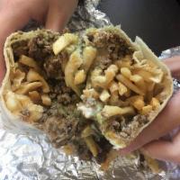 California Burrito · Carne asada, fries, cheese, guacamole, and sour cream.
