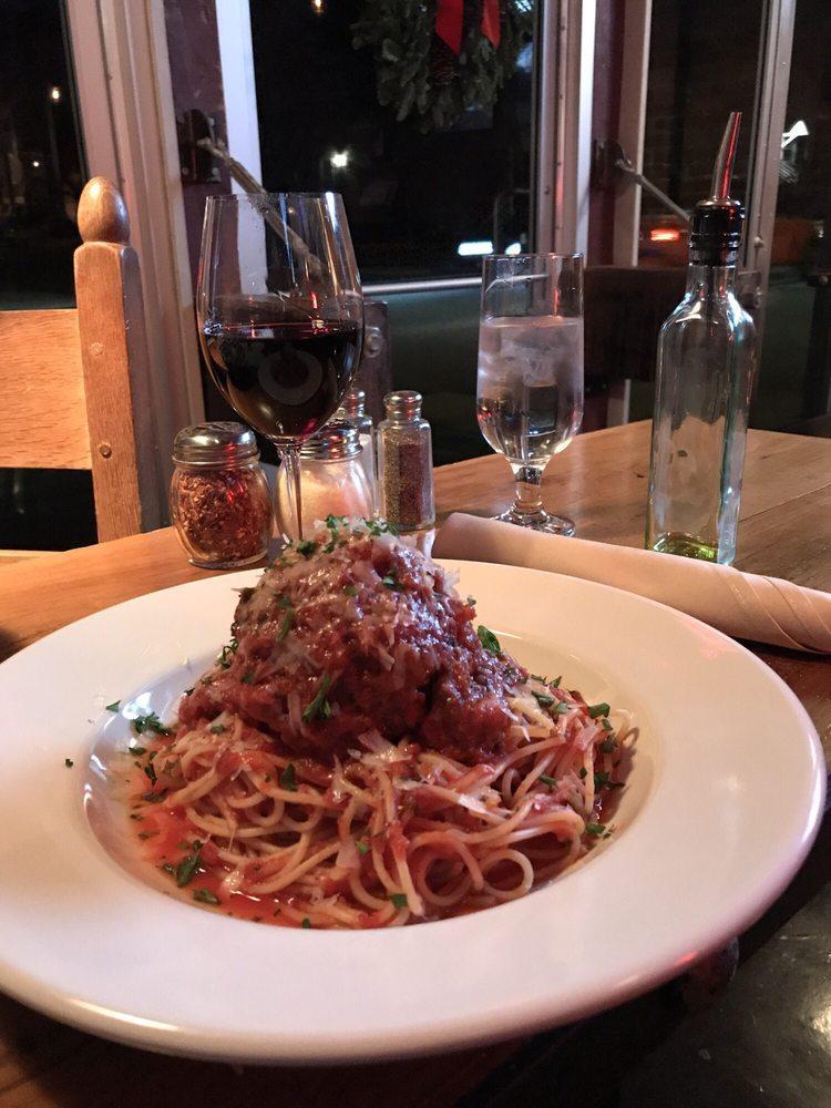 Spaghetti and Meatballs · Freddie p's family recipe, large enough to fill up house marinara, spaghetti topped with Parmesan.