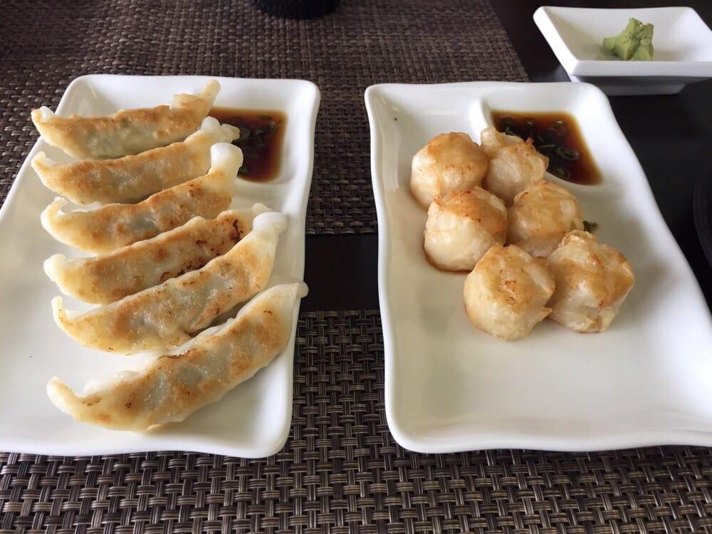 Gyoza · Meat and vegetable dumpling, served steamed or pan fried.