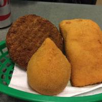 Risole · Fried breaded dough pastry stuffed with ground beef.