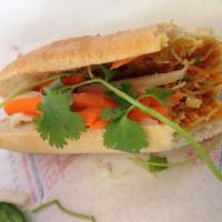 Vegetarian Sandwich · Fried tofu, bean curd, yam, onion, special dressing and no mayo.