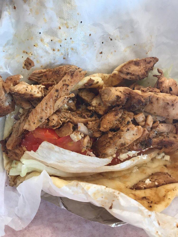 Chicken Pita Sandwich · Served with lettuce, tomatoes, onions, feta and Gyros Sauce on the side.