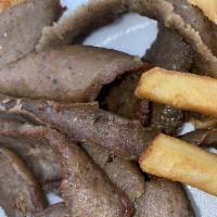 Gyros Plate · Served with salad, french fries and pita.