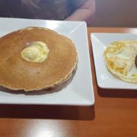 Pancake Combo · Combos served with 3 eggs any style and your choice of side 2 strips of bacon, 2 sausage lin...