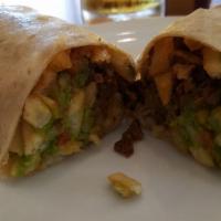 California Burrito · Carne asada, french fries, cheese, sour cream, and guacamole.