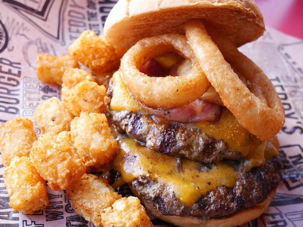 Western Burger · Onion ring, bacon, cheddar, and barbecue sauce.