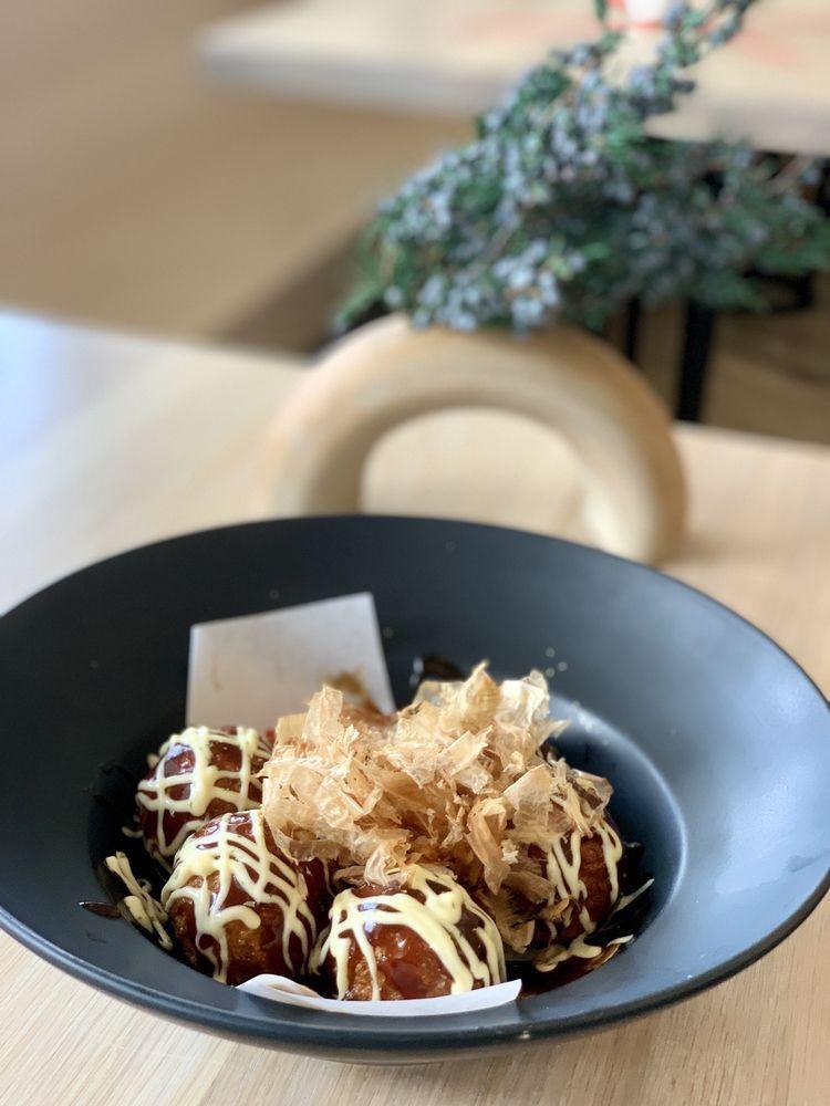 Takoyaki · Octopus balls is our ball-shaped Japanese snack made with wheat flour-based batter filled with octopus topped with mayo, takoyaki sauce, bonito flakes, aonori, and beni shouga.