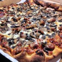 Pizza Roma · Cheese, tomato sauce, Italian sausage and mushrooms. 