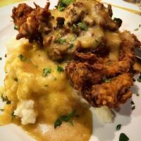 Chipotle Fried Chicken · Fresh chicken breast rubbed with southwestern seasonings, chipotle pepper puree, then breade...