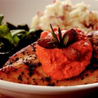 Spanish Chicken Romesco · Grilled chicken breast, spanish-style house-made romesco sauce, a flavorful blend of roasted...