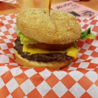 Cheeseburger · American, onion, lettuce, pickle, and tomato with house Thousand Island sauce. Served with 1...