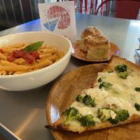 Broccoli White Pizza · No red sauce. Ricotta, provolone, Romano, and mozzarella, with our seasoned broccoli.