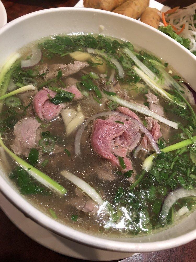 Pho Tai · Rare slice of filet steak with rice noodle soup.