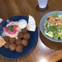 Falafel Plate · Fried ground chickpeas mixed with our special blend of herbs and spices.