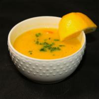 Lentil Soup · Homemade fresh soup with onion and spices.
