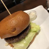 Blue Cheese Burger · Crumbled blue cheese, lettuce, tomato, red onion, pickle and blue cheese dressing.