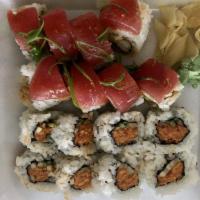 Tuna Roll · Nori, sushi rice, tuna. Add ons for an additional charge. 
